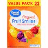 (2 pack) (2 Pack) Great Value Fruit Smiles, Originals, 28.8 oz, 32 Count