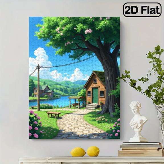 500 pieces of jigsaw puzzle - refreshing wooden house.