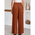thumbnail image 6 of ANRABESS Womens Wide Leg Pants Summer Casual Palazzo Lounge Pants High Smocked Waist Loose Beach Pants with Pockets, 6 of 9