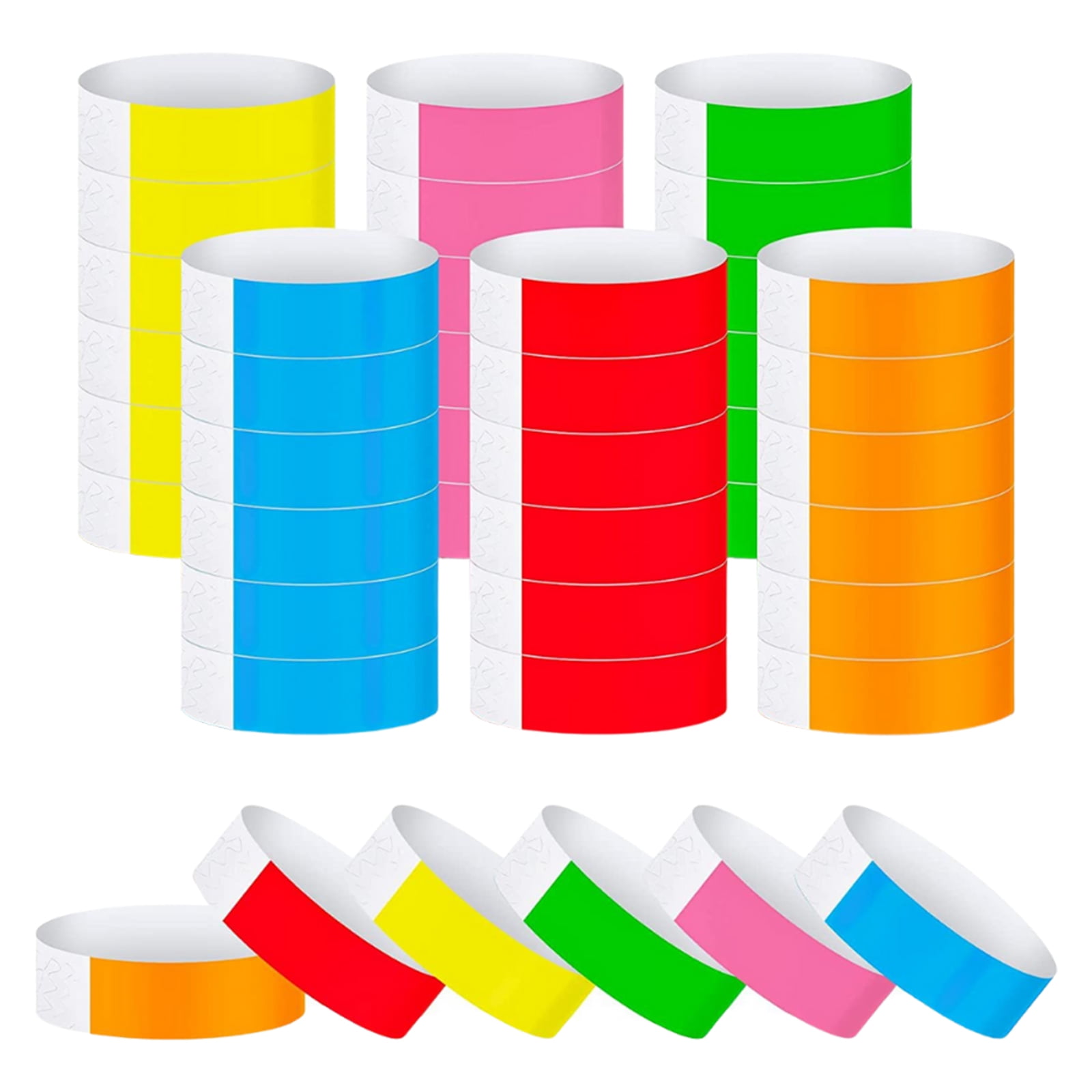 600 Count Paper Wristbands Neon Wristbands Waterproof Wristbands for Events Lightweight Concert