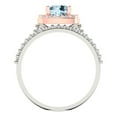 thumbnail image 4 of Clara Pucci 18K White/Rose Gold Round Cut 1Ct Natural Swiss Blue Topaz Engagement Ring + Matching Band - Luxury Box Included, 4 of 7