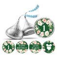 thumbnail image 1 of Darling Souvenir Party Favor Floral Border 1st Birthday Theme Stickers Labels 190 Pcs-Green, 1 of 2