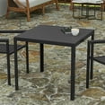 thumbnail image 3 of Merrick Lane All-Weather Indoor/Outdoor Square Patio Dining Table for 4 with Steel Frame and Poly Resin Slatted Top - Black, 3 of 12