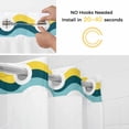 thumbnail image 2 of No Hook Shower Curtain with Snap in Liner, Ombre Yellow Turquoise Waves Waterproof Bath Curtain Double Layers with See Through Top Window, Abstract Minimalist Art Hotel Shower Curtains 36x72in, 2 of 9