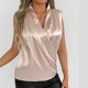 thumbnail image 5 of Camiseta sin mangas con cuello en V para mujer - Escote con volantes, tejido ligero, primavera/verano - Tallas S-XL, ropa informal/de fiesta, 5 of 8