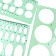 thumbnail image 3 of 3pcs Clear Green,Circle Stencils Oval Stationery Template Plastic Measuring Templates Geometric Rulers Set for Drafting, Drawing, 3 of 6