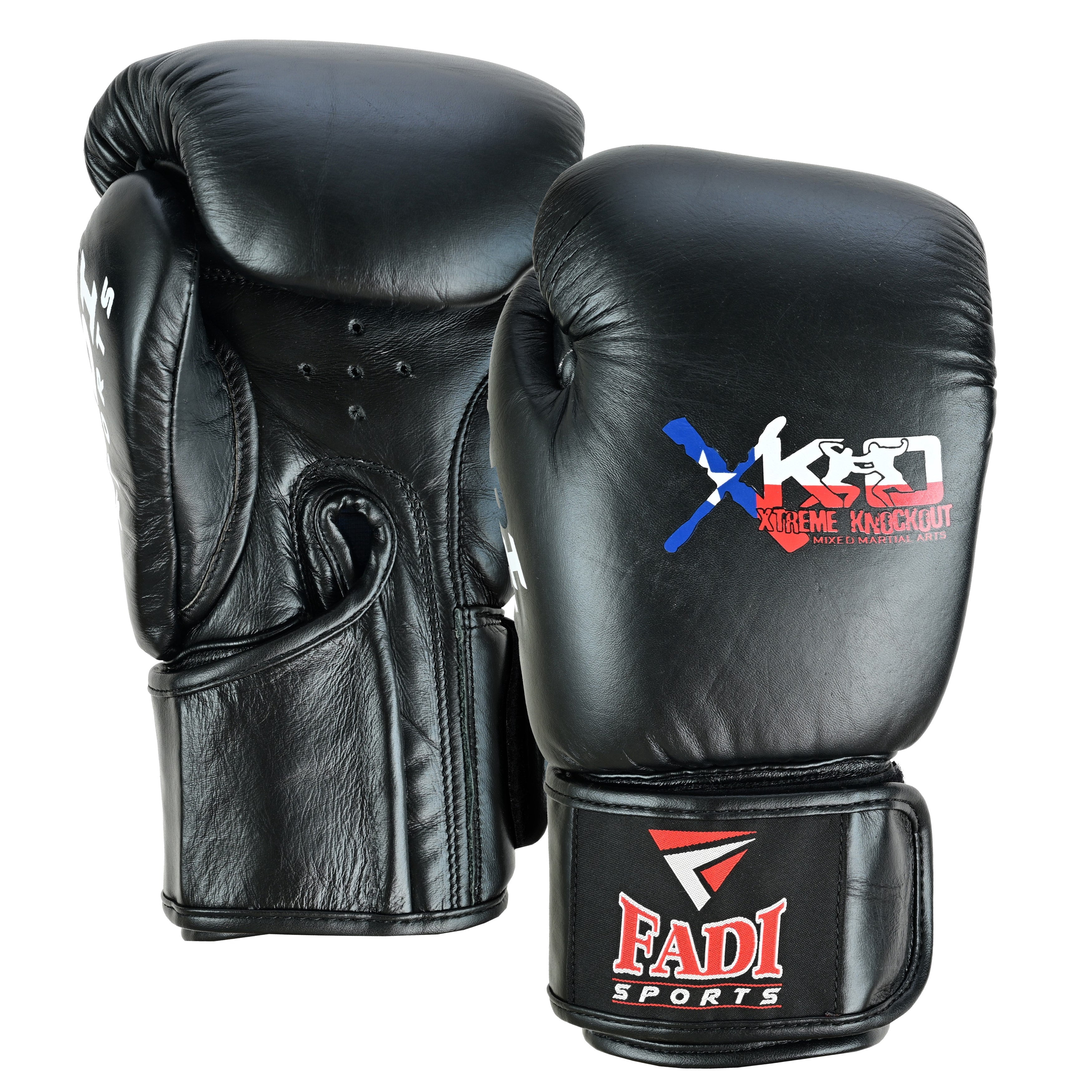 Fadi Sports Presents Xtreme Knockout (XKO) Boxing Gloves Made of Cowhide leather Black - 12 oz