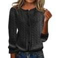 thumbnail image 2 of Women's Classic Cable Knit Cardigan Sweater Soft, Warm, Button-Down, Long Sleeve, Casual Wear, Red, All Sizes, 2 of 5