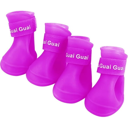 Proof Puppy Water Boots Snowproof Rainproof Shoes Pet Winter Dog Shoes Pet Supplies Bike Trailer Dog Accessories (Purple  M)