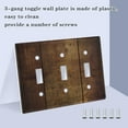 thumbnail image 3 of Yayeee Toggle Light Switch Wall Plate 3-Gang 6.37"x4.48" Decorative Outlet Cover, Wood Grain, 3 of 7