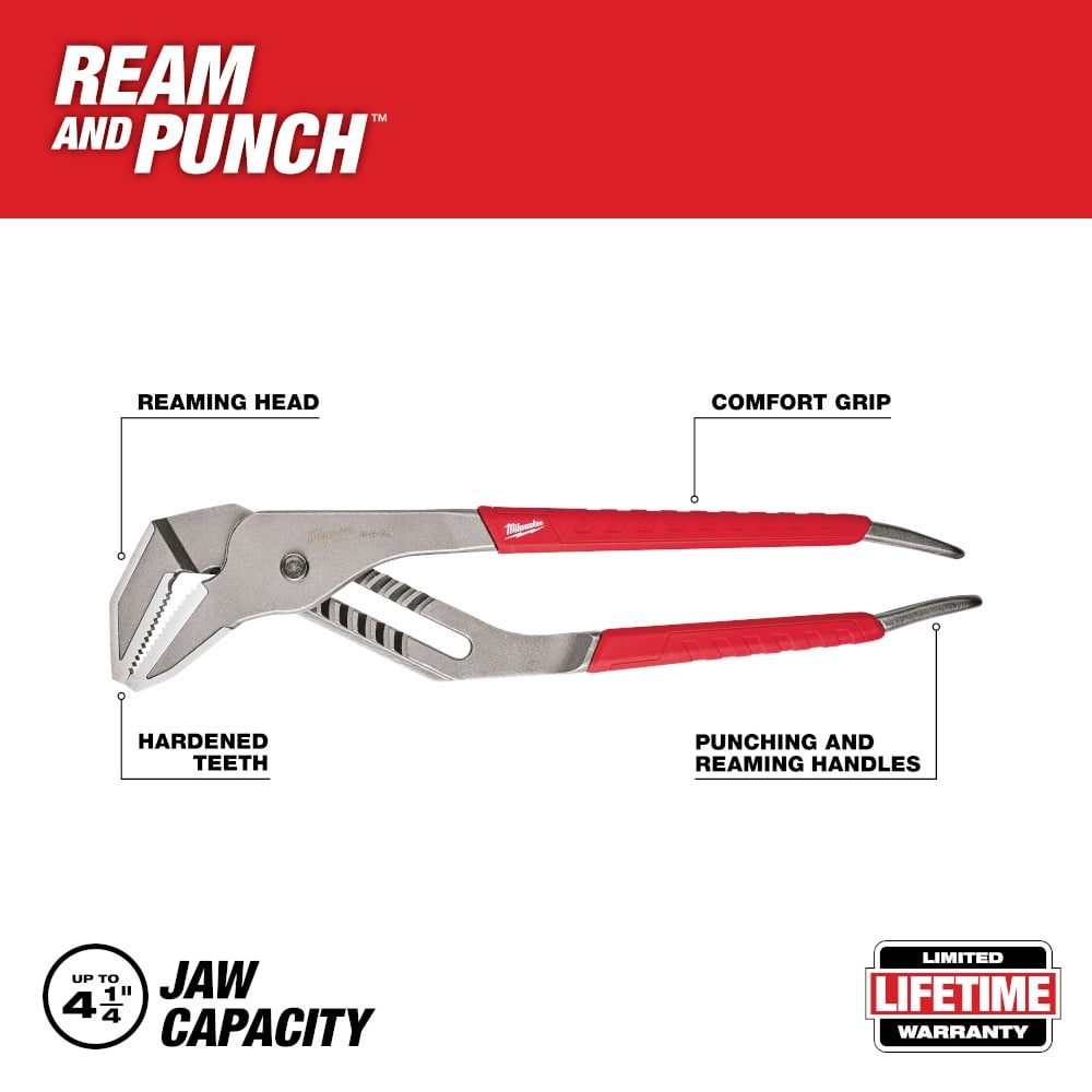 Milwaukee Tool 16" Comfort Grip Straight-Jaw Pliers
