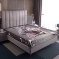 thumbnail image 4 of Hippo Bed Sheets Set Grey Sequin Fluid Art Sheet Set,Crystal Diamond Sheets Queen Size Bed Set Coastal Creature Top Sheet,Animal Room Decor, 4 of 7