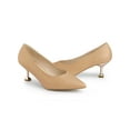 thumbnail image 1 of BLISSFUL STEP Escarpins pour Femmes à Bout Pointu à Talon Aiguille à Enfiler Chaussures à Talon Moyen Nude 9, 1 of 7