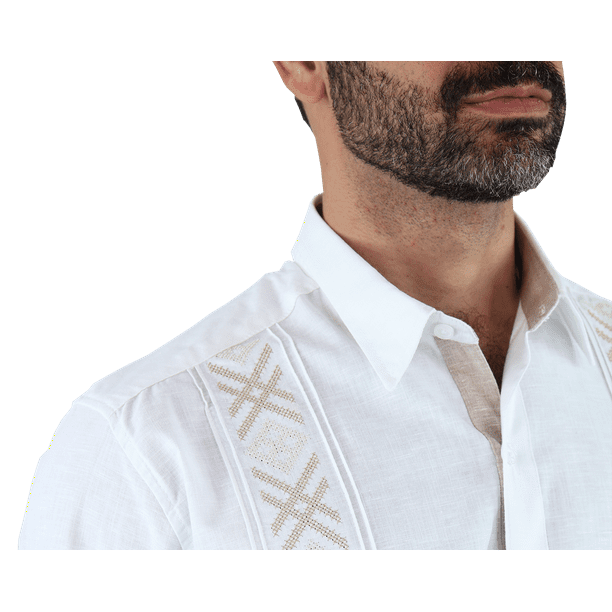 Hombre Blanca Camisas Tipo Guayaberas Caballeros Camisa Tipo