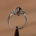 thumbnail image 4 of 14K White Gold Plated Marquise Lab Created Sapphire Diamond Lab-Created Solitaire Ring Solid 925 Sterling Silver, 4 of 5