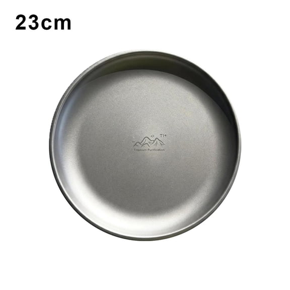 Titanium Camping Plate, Lightweight Round Dinner Plate for Picnics, Backpacking, Outdoor Meals, Fruit & Salad Serving, 9.06 in