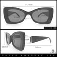 thumbnail image 3 of Womens Bow Tie Shape Beveled Thick Plastic Mod Designer Fashion Sunglasses Grey - Purple, 3 of 7