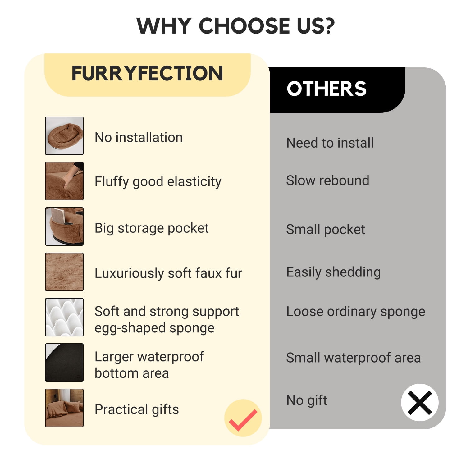 Human Dog Bed for Pets and Adults, 71"x45"x14", Washable Faux Fur Cover with Blanket and Pillow, Extra Large Human Size Beanbag Bed,Dark Brown