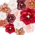 thumbnail image 2 of Vino rojo 30 cm decoración de la sala de bodas flor arrugada papel plegable tridimensional flor de papel engrosado arte flor boda fiesta suministros de decoración de boda, 2 of 13
