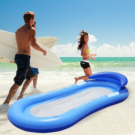 pool hammock mesh inflatable lounger swimming rafts float backrest foldable lightweight floating mat compact portable dual chair air water use