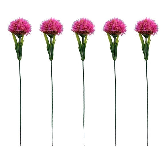 Artificial Dandelions Bouquet, 5 Pieces Silk Flower Arrangements, Wedding Home Floral Decor, Realistic Faux Plants for Vases, Photography Prop, Hotel Table Centerpieces