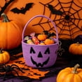 thumbnail image 6 of Halloween Pumpkin Tote Bag Candy Basket Gift Sack - Ghost Face Polyester Storage Container for Treats Toys and Decor - Handwoven Novelty Basket for Trick or Treat, Party Favor Holder, Home Organizer, 6 of 7