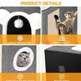 OFEFE Indoor Cat Bed with Scratching Post and Plush Balls for Living ...