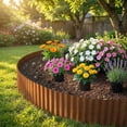 thumbnail image 5 of Corrugated Metal Garden Edging, 10" H x 20 Ft L Flexible Landscape Border for Flower Beds, Lawn, Driveway & Yard, Rust-Resistant Steel with No-Dig Installation, 5 of 6