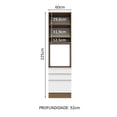 thumbnail image 3 of Mueble de Cocina Para Horno Madesa Glamy 60 cm 1 Puerta y 3 Cajones Marrón/Blanco, 3 of 5