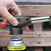 Olympia Butane Torch for Outdoor Use, Adjustable Flame, 8 oz, Reusable. Compatible with Olympia Butane Fuel Cartridge, Sold Separately.