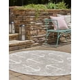 thumbnail image 4 of Unique Loom Outdoor Coastal Collection Area Rug - Ahoy (7' 10" Round Gray/Ivory), 4 of 12