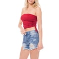 thumbnail image 4 of MixMatchy Women's Solid Side Drawstring Knit Tube Top, 4 of 4