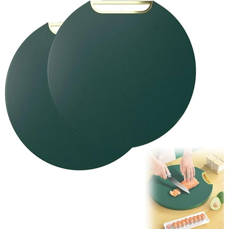 

Green Plastic Cutting Board for Kitchen Round Cutting Boards Round Cutting Boards Green Plastic Cutting Board for Kitchen Non-Slip Chopping Boards (12.5-inch 2pcs)