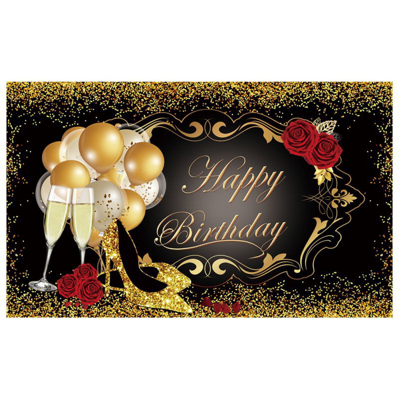 Happy Birthday heels celebration gold banner party, 7x5 ft backdrop, girls  glamour, party theme - Walmart.com