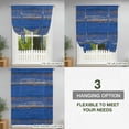 thumbnail image 3 of Tie Up Curtains for Windows Blue Wood Grain Valance Adjustable Balloon Curtain Rustic Retro Wooden Plank Tie Up Shades for Kitchen Living Room Bedroom Privacy Curtain Drape 34x45 Inch, 3 of 9