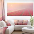 thumbnail image 1 of Lever de Soleil sur Rangées de Tulipes - Impression sur Toile Paysage, 1 of 3