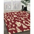 thumbnail image 2 of Ahgly Company Indoor Round Patterned Light Salmon Rose Pink Area Rugs, 7' Round, 2 of 6