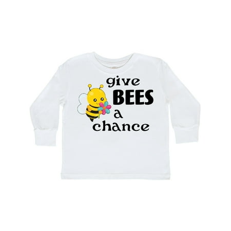 

Inktastic Give Bees a Chance cute bee Gift Toddler Boy or Toddler Girl Long Sleeve T-Shirt