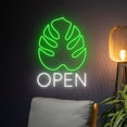 thumbnail image 3 of Handmadetneonsign Monstera Leaf Open Neon Light, Tropical Leaf Led Light, Green Leaf Neon Sign, Eco, 3 of 5