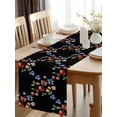 thumbnail image 2 of Spring Blueberry Cherry Flowers Leaves Table Runner-36 Inch Long Plants on Black Table Runners Linen Burlap Tablerunner for Kitchen Dining Room Holiday Party, 2 of 9