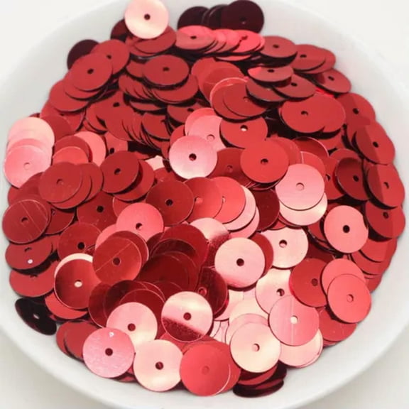 U8MO 60Gram 5mm 6mm 8mm 10mm 12mm Flat Round Loose Sequins Paillettes sewing Wedding-5000pcs 6mm-Red