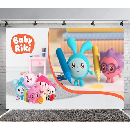 Baby Riki Backdrop Banner Party Supplies Poster Movie Theme Background for Photography Birthday Decorations