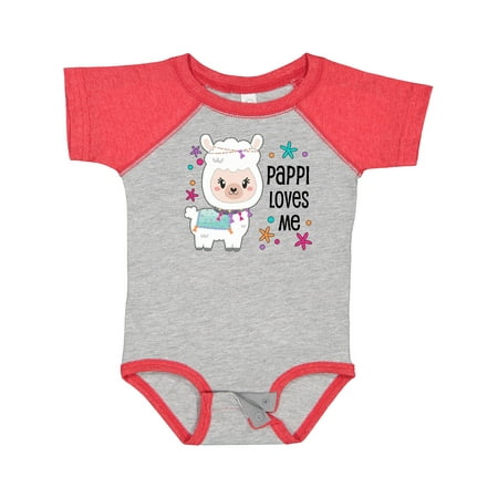 

Inktastic Pappi Loves Me- Cute and Happy Llama Gift Baby Boy or Baby Girl Bodysuit