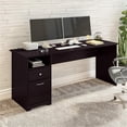 thumbnail image 2 of Atlin Designs 72" Contemporary Wood Computer Desk with Drawers in Espresso Oak, 2 of 6