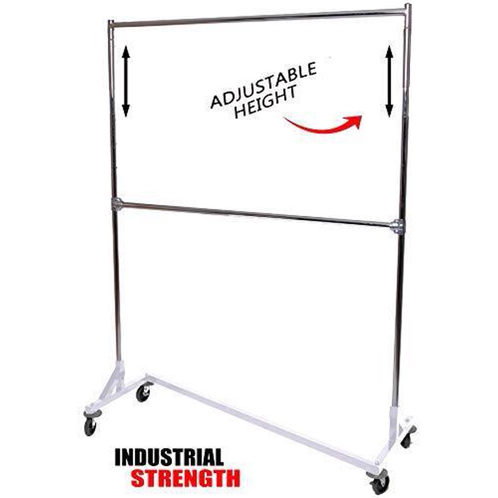 Only Hangers Industrial Strength Z Rack with AddOn Hangrail White