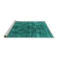 thumbnail image 2 of Ahgly Company Machine Washable Indoor Square Oriental Turquoise Blue Industrial Area Rugs, 3' Square, 2 of 4