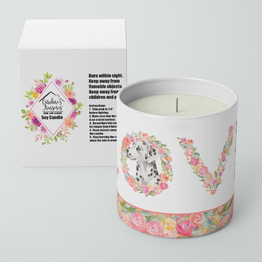 Dalmatian #5 LOVE 10 oz Decorative Soy Candle 3.25 in x 3.75 in