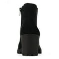 thumbnail image 2 of SUN STONE Womens Black Goring Cushioned Morghan Round Toe Block Heel Zip-Up Heeled Boots 10 M, 2 of 4