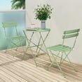 thumbnail image 2 of Premium Steel Patio Bistro Set, Folding Outdoor Patio Furniture Sets, 3 Piece Patio Set of Folding Patio Table and Chairs,Bean Green, 2 of 5