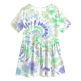thumbnail image 5 of NIEWTR 11-12 Years Teen Girls'Clothing 2 Piece Sets Summer Short Sleeve Graphic T Shirt And Print Shorts Outfit Set Yoga Gym Outfit Top and Flare Pants Set A7-Blue, 5 of 8